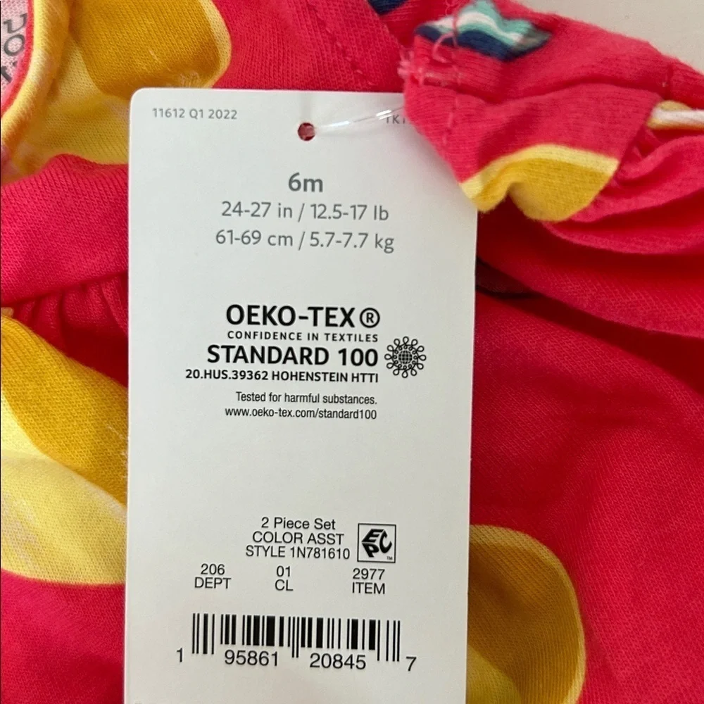 Carter's Pink Lemon Print Top and Blue Shorts Set